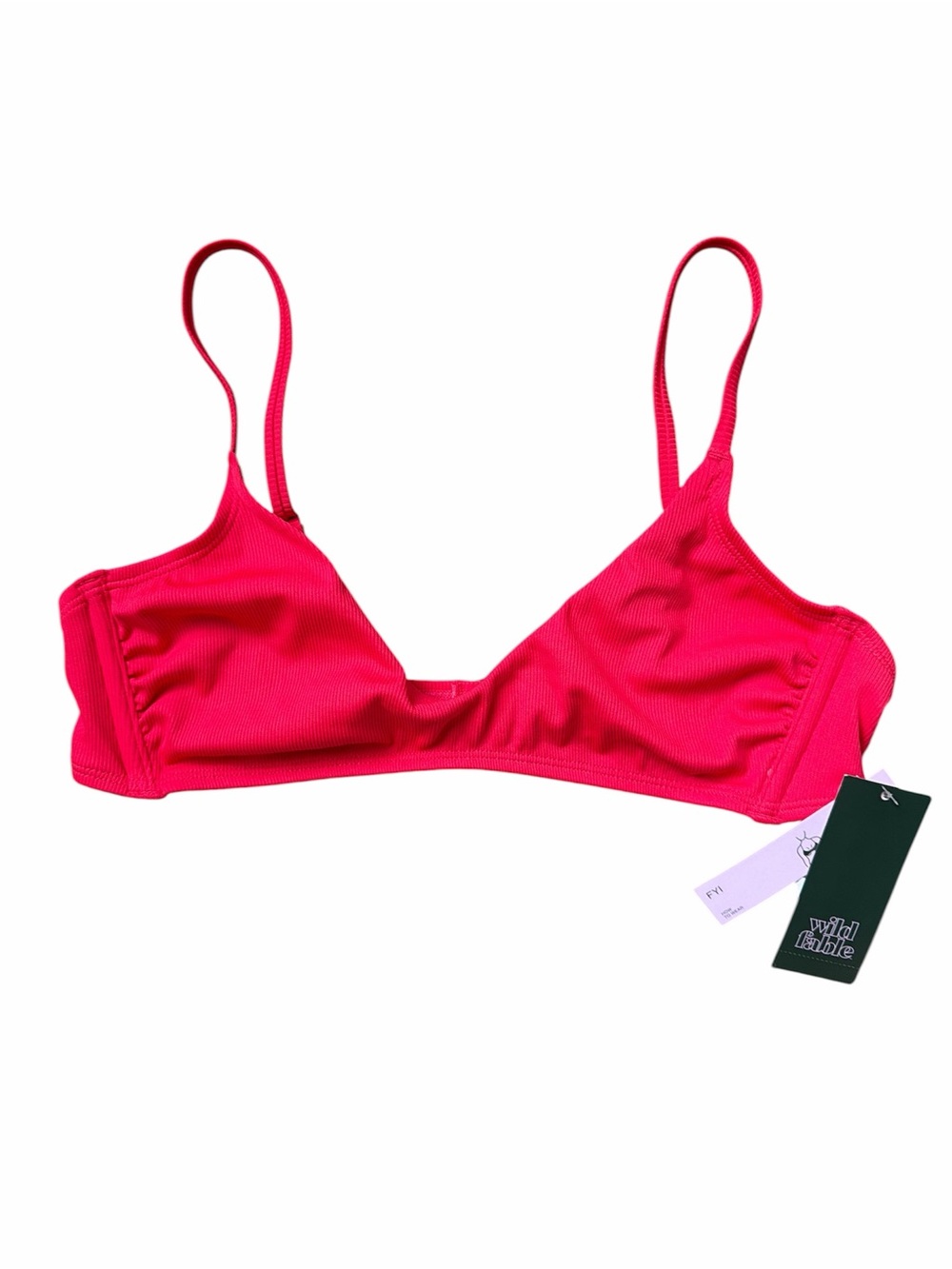 Wild Fable Red Ribbed Low Coverage Bikini Bralette Top NWT Medium